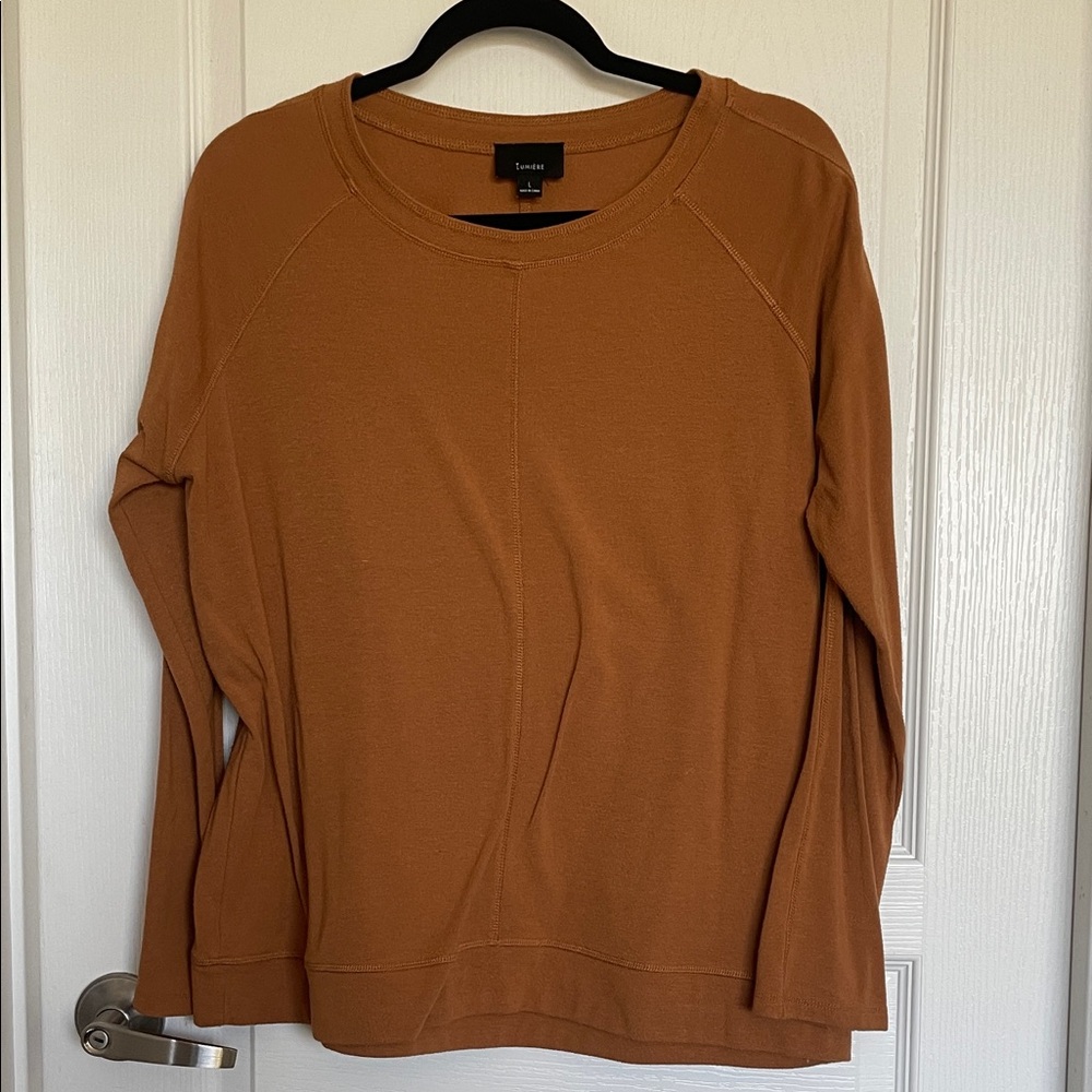 Lumiere Warm Brown Long Sleeve Top